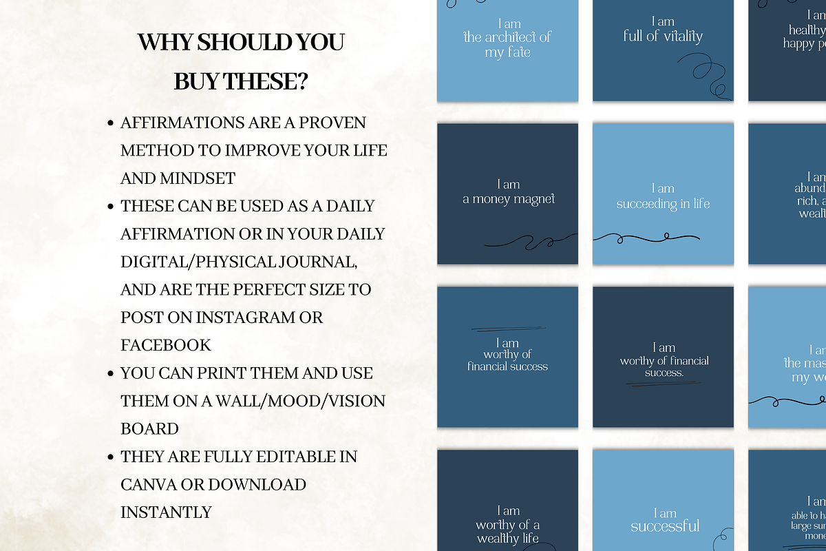 Affirmation Card Deck Canva Template, a Templates & Theme by Digital By Nikoleta (Photo 5 of 10)