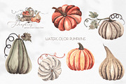 Watercolor Autumn Pumpkins, an Object Graphic by Ana-Sakuta (Thumbnail 16 of 18)
