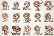Quirky Easter Lion Clipart Bundle, an Animal Illustration by RobertsArt (Thumbnail 4 of 5)