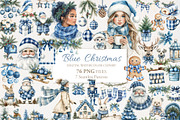Blue Christmas Clipart 76 PNG, a Seasonal Illustration by EleSArtDesign (Thumbnail 1 of 6)