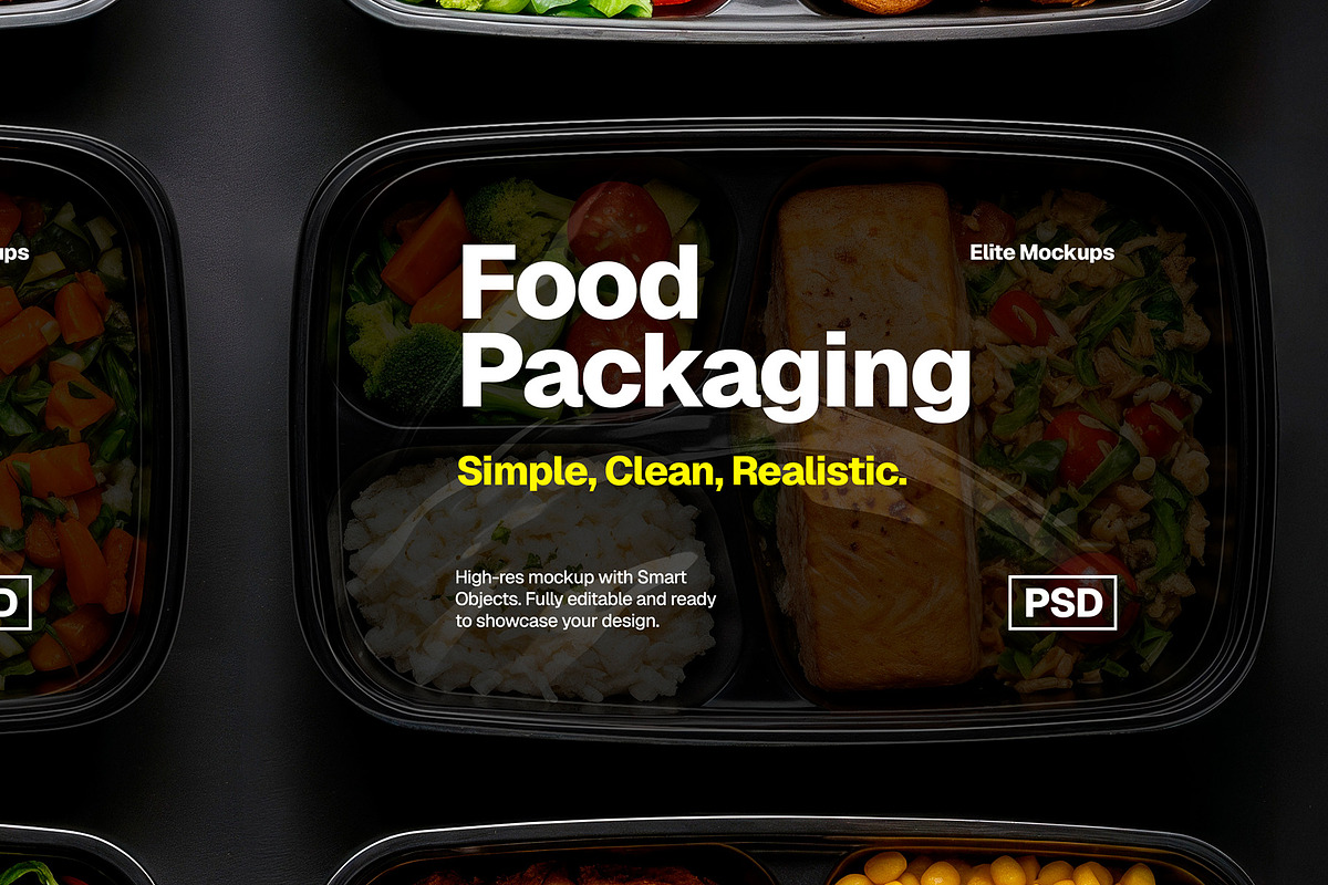 Food Packaging Mockup, a Cups & Container Mockup by Elite Mockups (Photo 2 of 2)