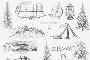 Explore Clipart Set, a Transportation Illustration by ArtCreationsDesign (Thumbnail 2 of 3)