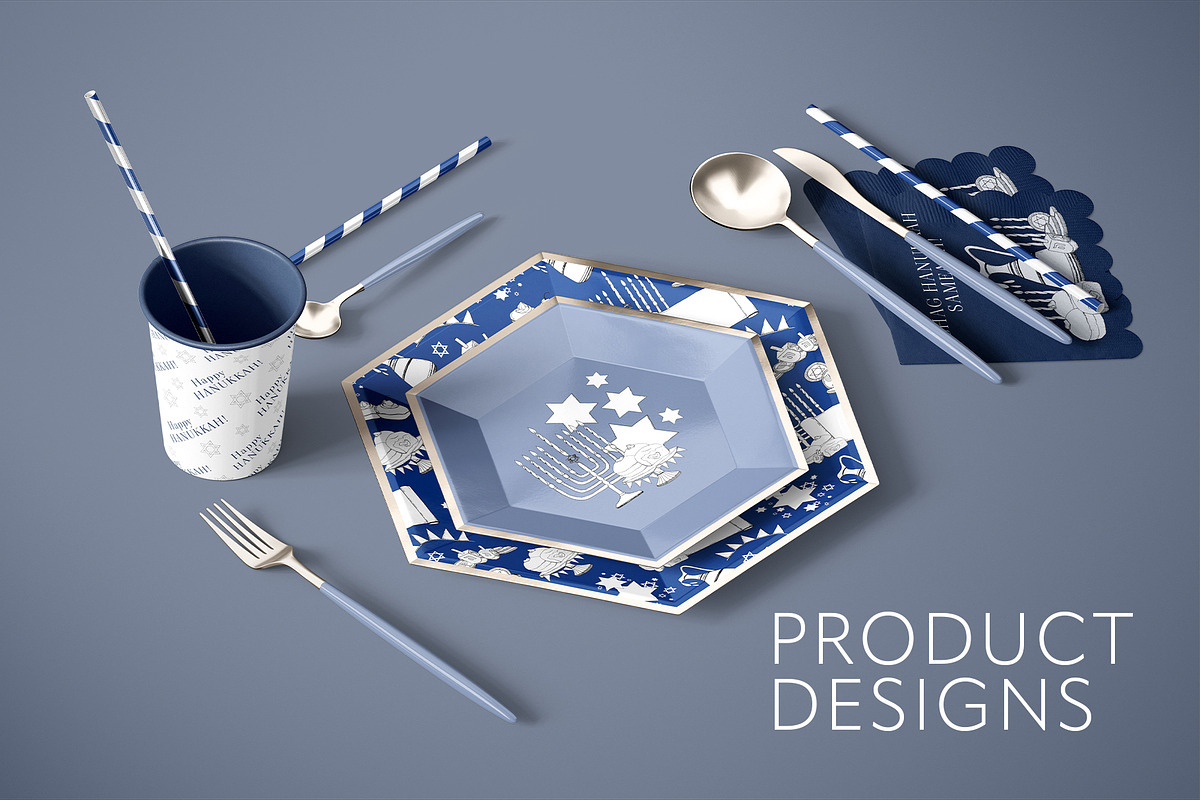 Happy Hanukkah Line Vector Coloring, a Decorative Illustration by Elena Malgina Clipart (Photo 13 of 18)