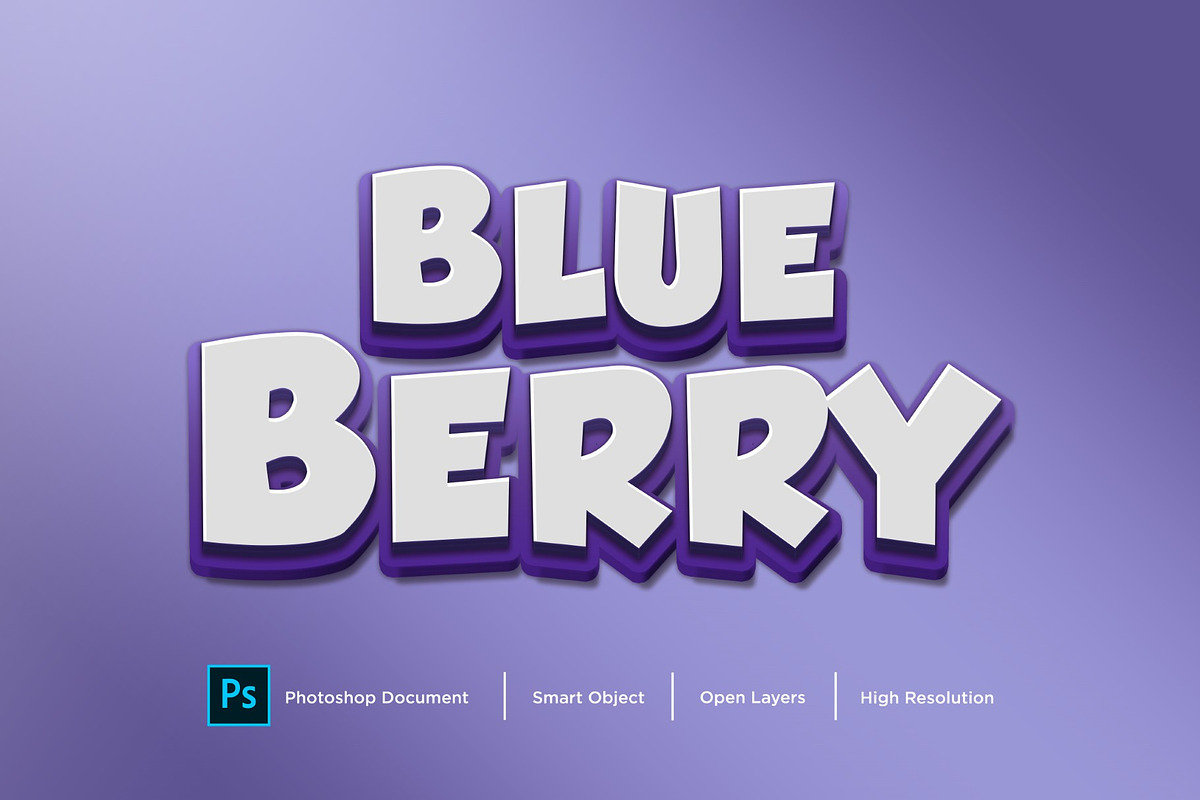 Blue Berry text effect layer Style, a Layer Style Add-On by shahsoft