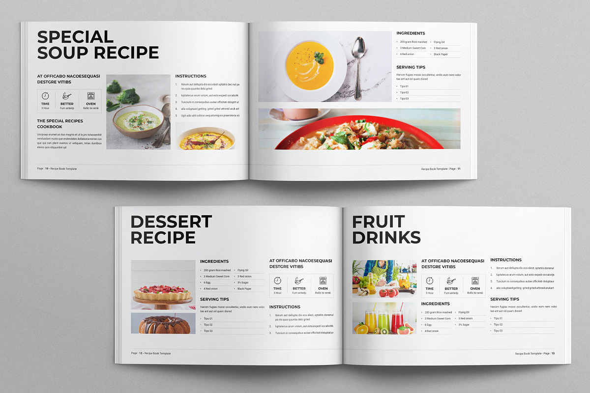 Recipe Book Template Landscape, a Brochure Template by E-Type (Photo 5 of 7)