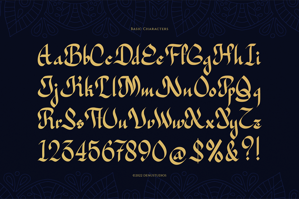 Arabian Mandala | Blackletter Arabic, a Blackletter Font by Denustudios (Photo 10 of 12)