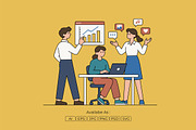 Creative Office Team Working, a Work Illustration by Partikusi Design (Thumbnail 2 of 3)