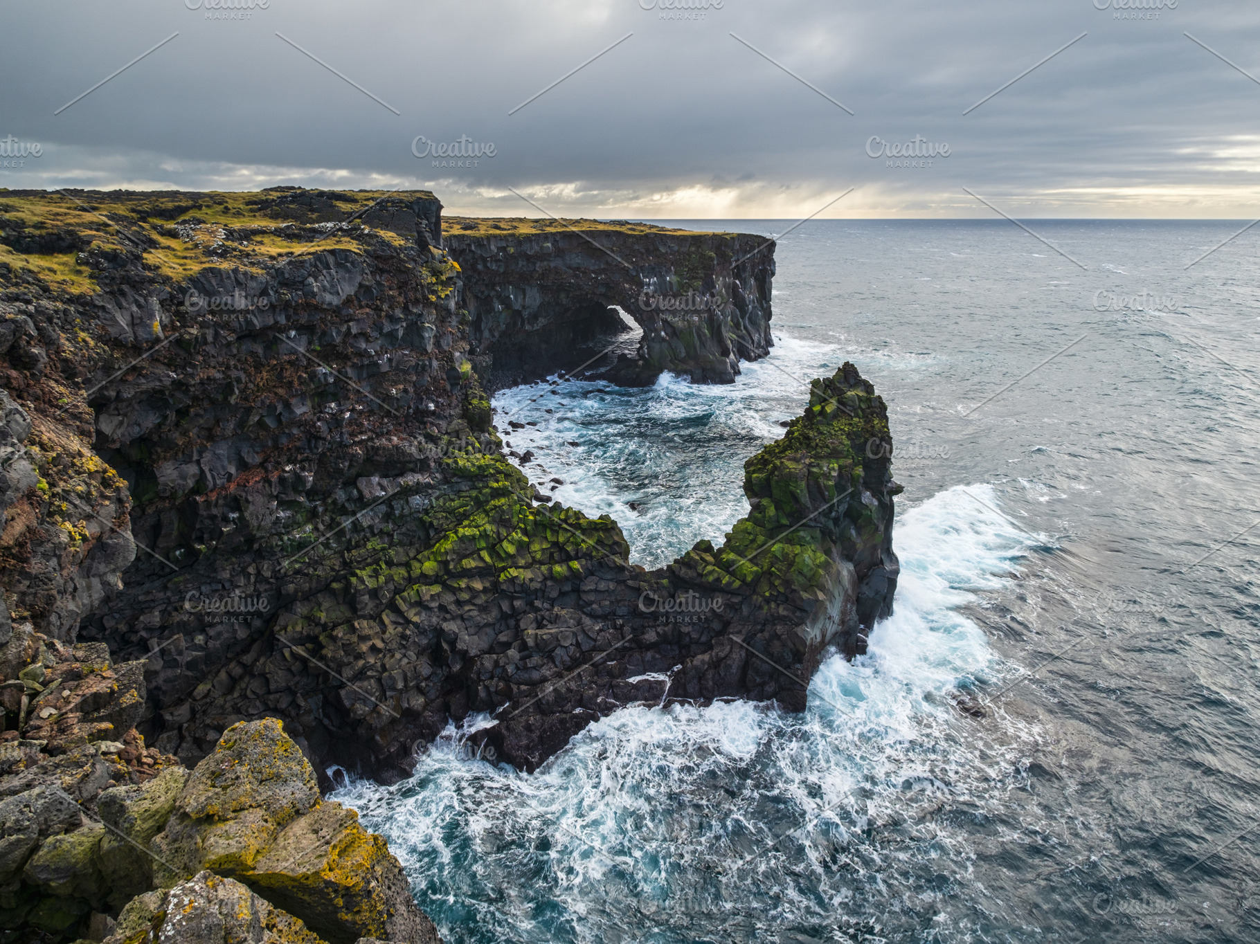 View during auto trip in West Iceland highlands, Snaefellsnes pe, a Photo by YuriyB