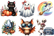 Cute Retro Halloween Clipart, an Illustration by Pixels.Craft (Thumbnail 2 of 9)