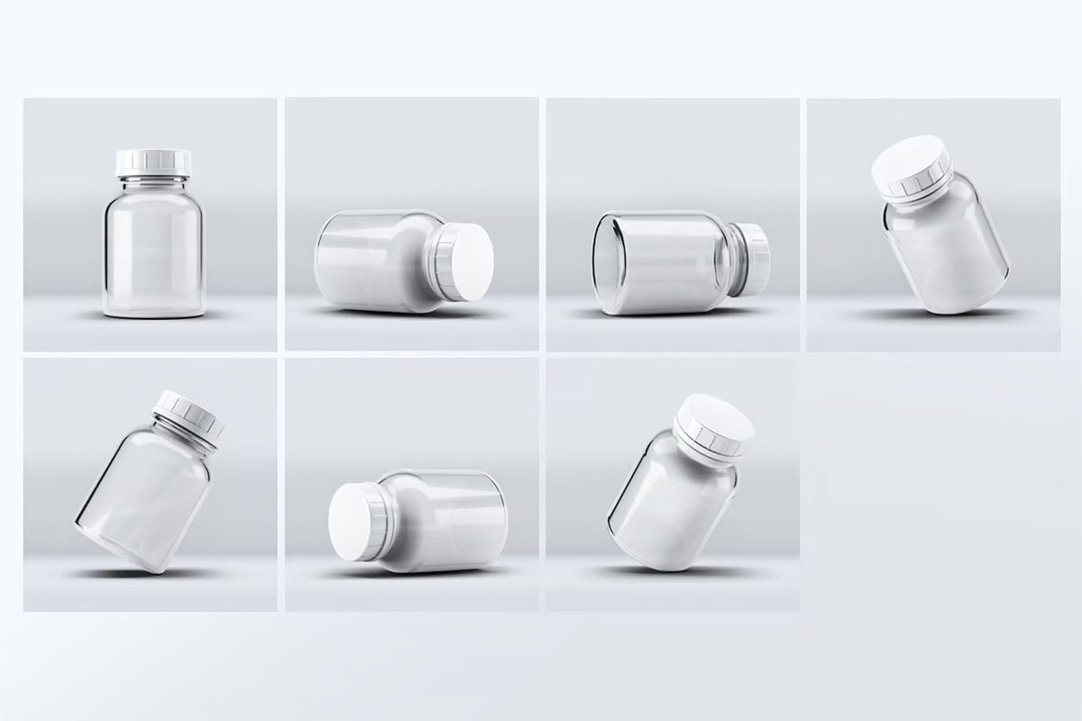 Pill Cosmetics Glass Bottle Mockup, an Advertising Mockup by Hubzway (Photo 9 of 9)