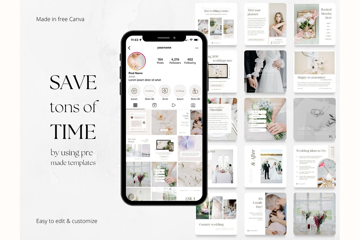 70 Wedding Event Planner Posts, a Social Media Template by PatternLab. (Photo 3 of 9)