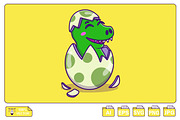 Cute Dino On Crack Egg Cartoon, an Animal Illustration by Artstorystudio (Thumbnail 1 of 3)