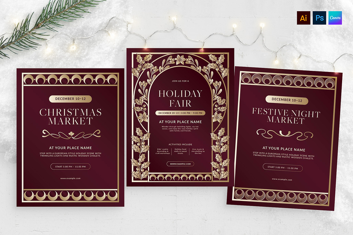 Elegant Christmas Flyer Template, a Flyer Template by BrandPacks