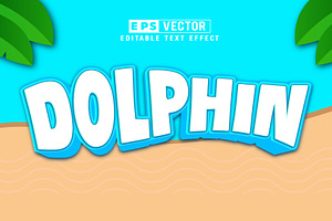 Vector Dolphin 3d Editable Text