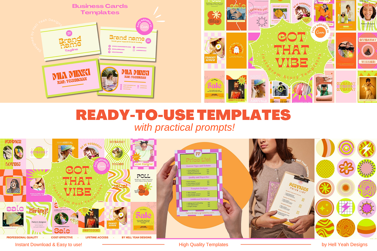 Funky Social Media & Brand Kit, a Branding & Logo Template by Hell Yeah Designs (Photo 7 of 15)