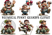 Whimsical Funny Grandpa Clipart, an Illustration by OK Design (Thumbnail 2 of 6)
