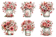 Spring flowers mason jar clipart, an Illustration by SinaCreation (Thumbnail 4 of 11)