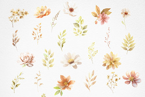 Rustic Autumn Watercolor Floral