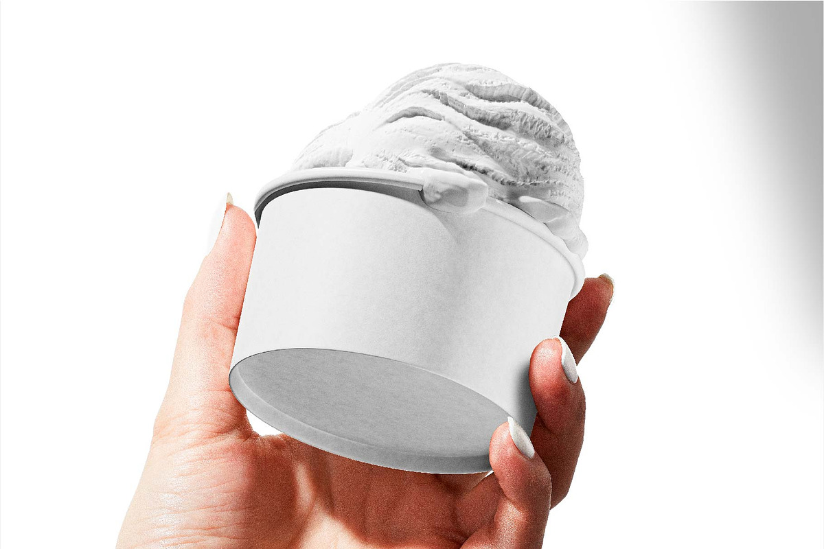 Ice Cream Cups Packaging Mockup, a Cups & Container Mockup by Creo.pt (Photo 3 of 6)