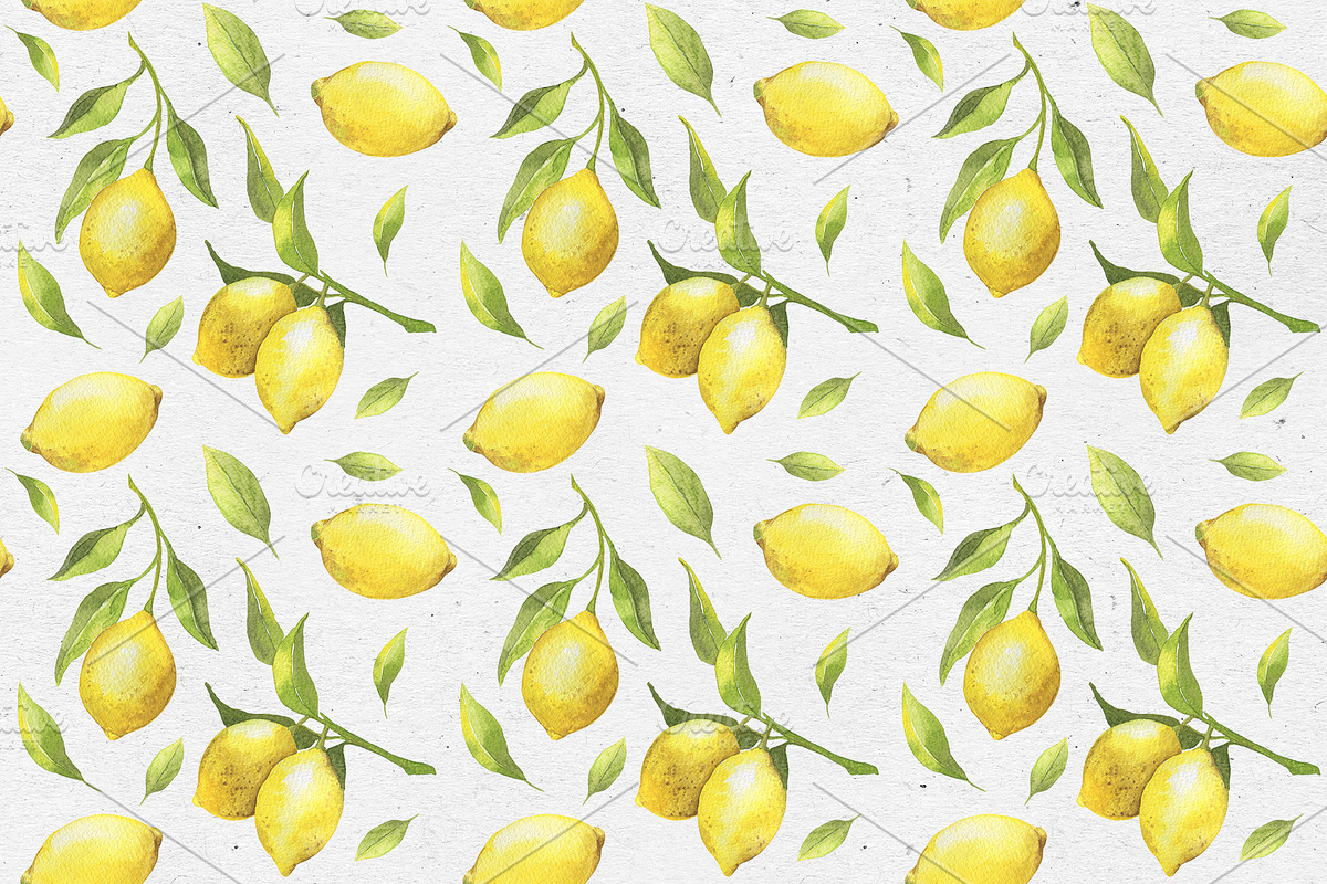 Lovely Lemons. Watercolor collection, a Decorative Illustration by Maria's little shop (Photo 7 of 10)