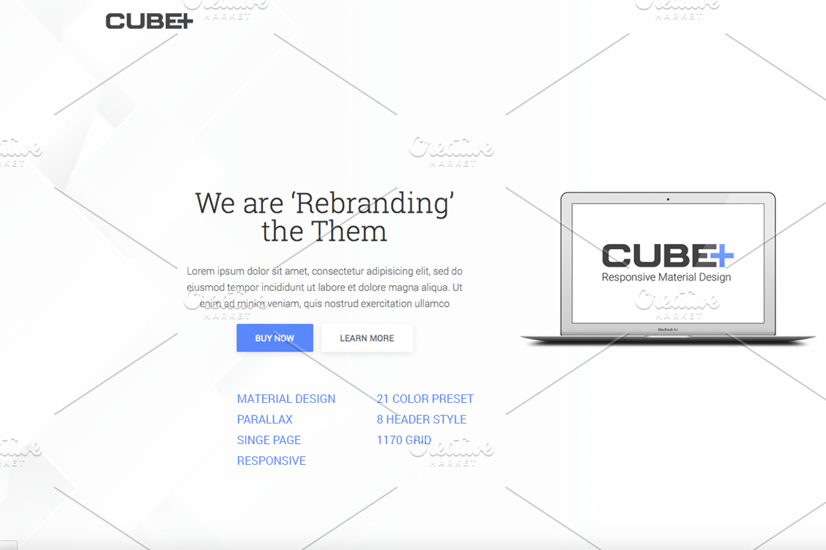 CubePlus HTML5 Responsive Template, a Bootstrap Template by PixelCoder (Photo 1 of 6)