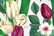 Burgundy and Cream Tulips Patterns, a Pattern Graphic by WBS Design (Thumbnail 4 of 4)