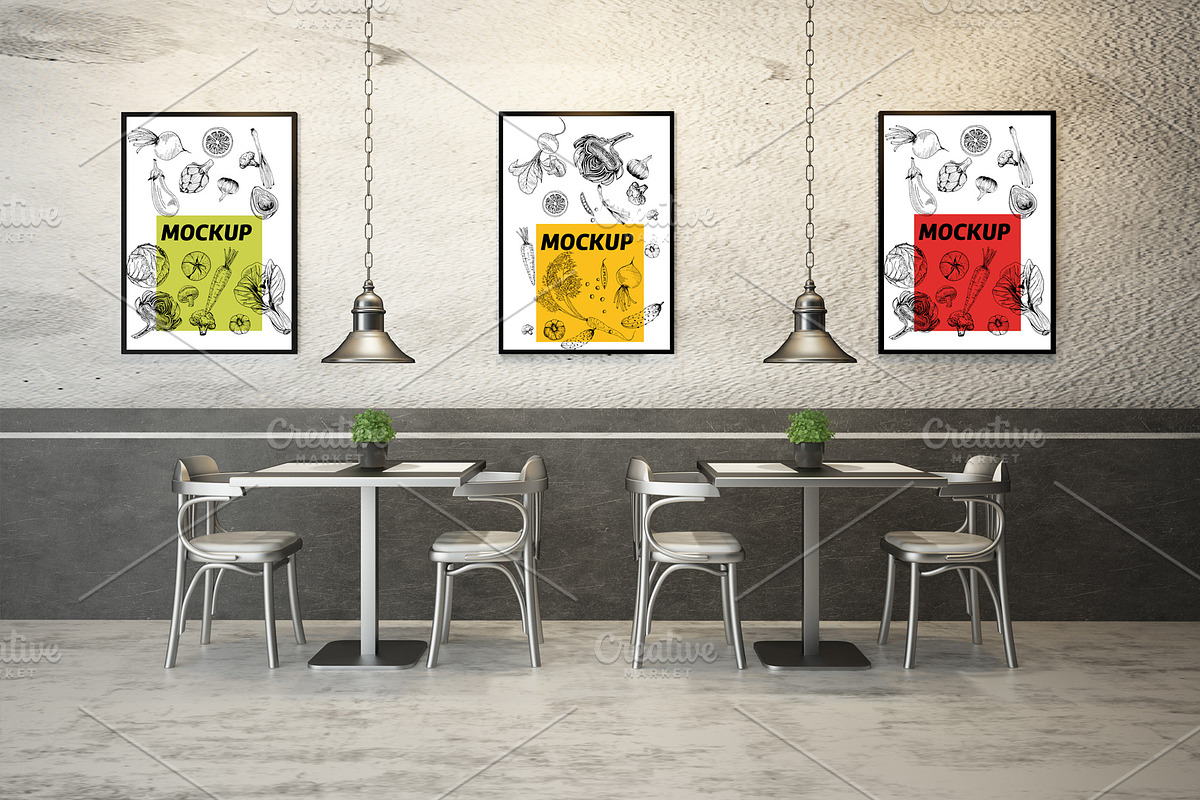 Mockup Bundle Poster Restaurant, a Print Template by Milan Mockup (Photo 5 of 7)