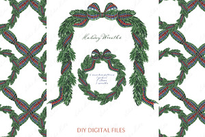 Christmas Wreaths Clipart Collection