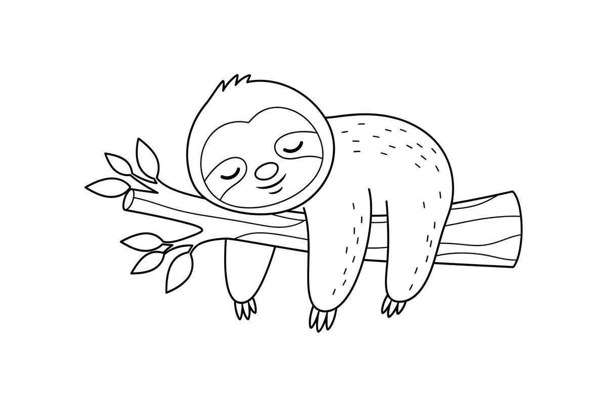 Cute Sloth Line Art Bundle, an Illustration by musafir_fashion (Photo 26 of 51)