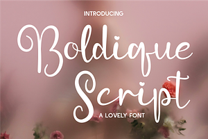 Boldique Script - Lovely Script, a Script Font by Indotype Foundry