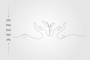 continues line Hands Plant, an Object Graphic by lawoel (Thumbnail 2 of 3)