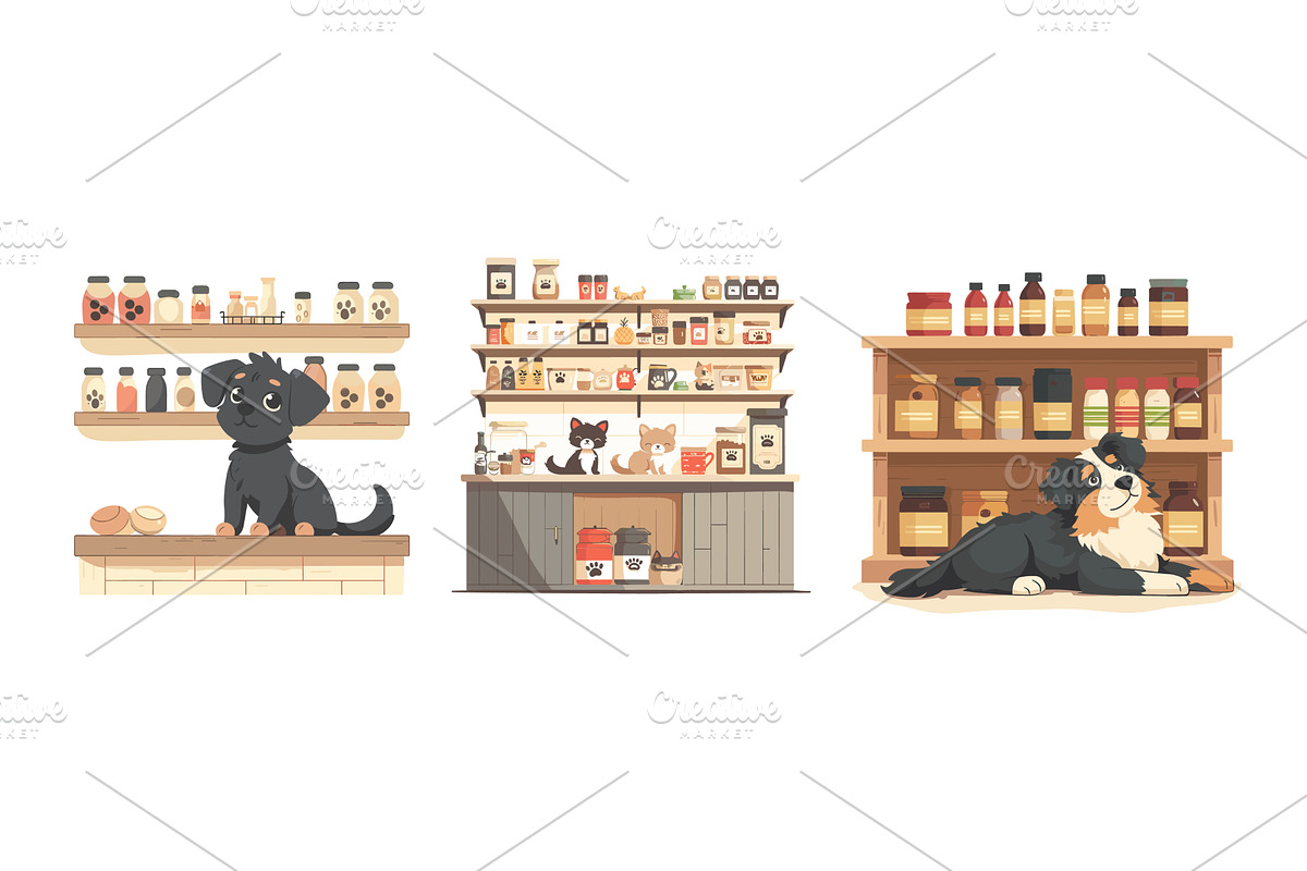 Veterinary store interior cartoon, an Object Illustration by Stock-Smart-Start