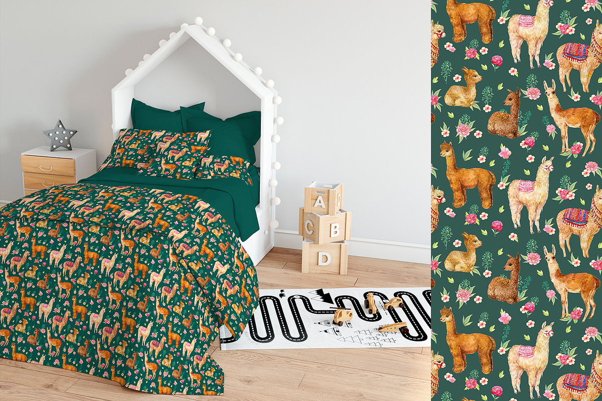 Alpacas and llamas .Seamless pattern, a Pattern Graphic by MitrushovaArt (Photo 3 of 8)