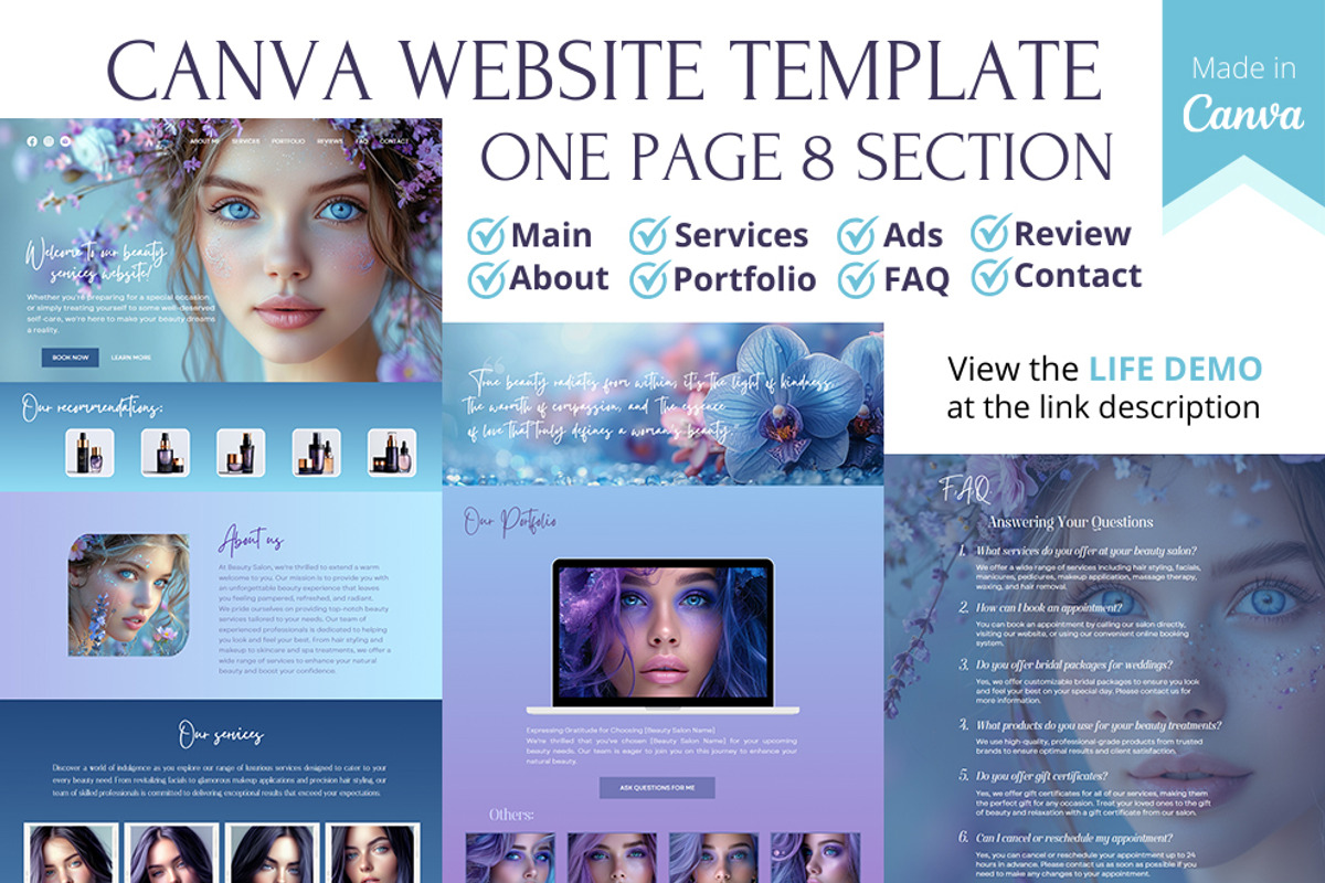 Canva template site Beauty services, a Landing Page Template by Lenka_X (Photo 4 of 4)