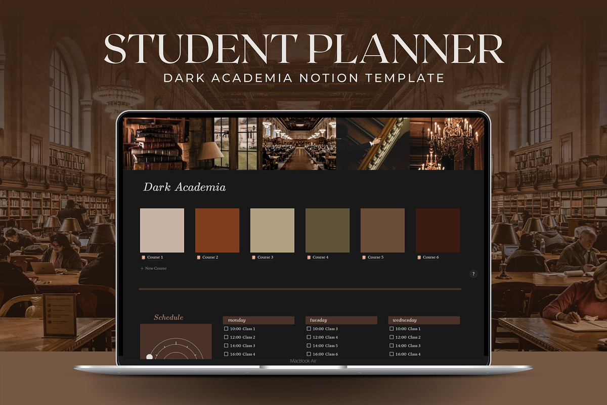 Notion Template Dark Academia, a Templates & Theme by AestheticOrganizer (Photo 1 of 9)