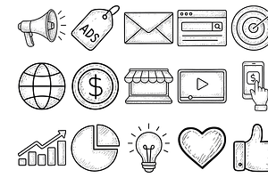Digital Marketing Icons, an Object Graphic by nikagraphic