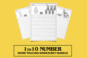 Number Word Tracing KDP Worksheets, an Education Illustration by Nokibs Pattern (Thumbnail 2 of 2)