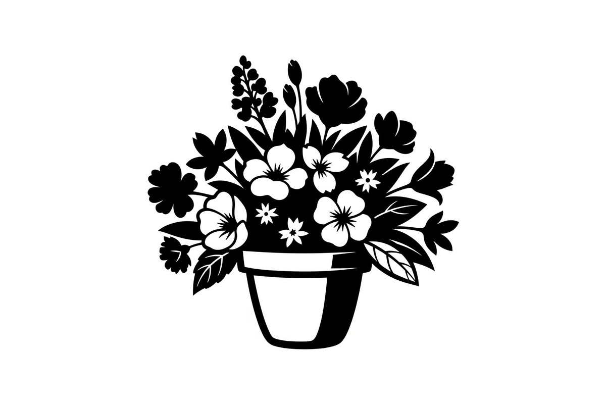 Flower Pot Silhouette Vector Bundle, an Illustration by jahid234 (Photo 43 of 49)
