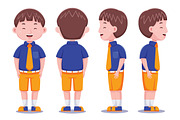 Cute Kids Boy Student Vector Pack, an Object Graphic by MEDZ (Thumbnail 7 of 13)