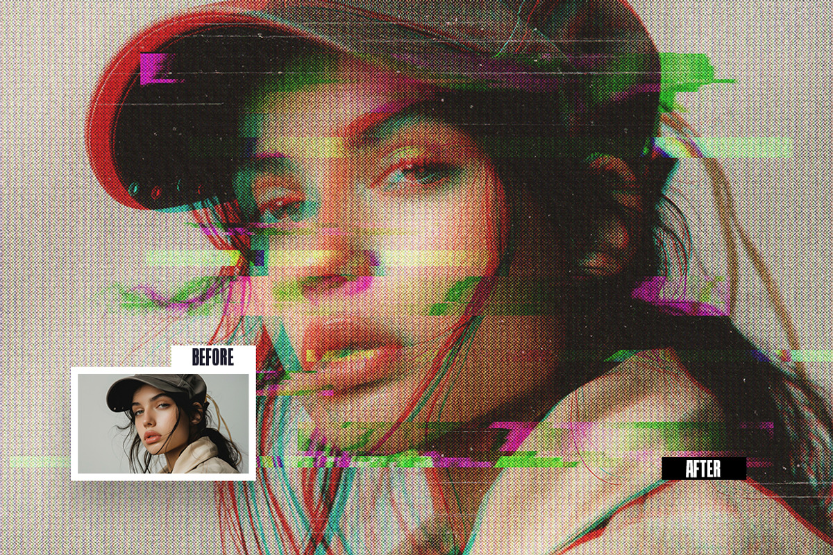 Retro VHS Glitch Photo Effect, a Layer Style Add-On by iDoodle Studio (Photo 5 of 5)