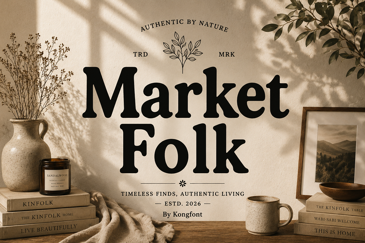 Market Folk - Modern Serif Font, a Serif Font by overlaytemplates (Photo 1 of 5)
