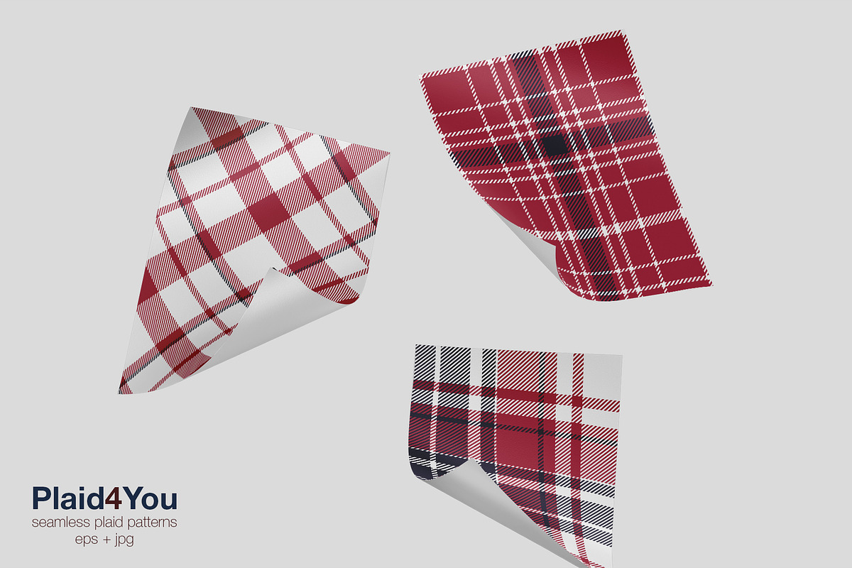 #79 Red & White Textile Design, a Pattern Graphic by Plaid4You (Photo 4 of 9)