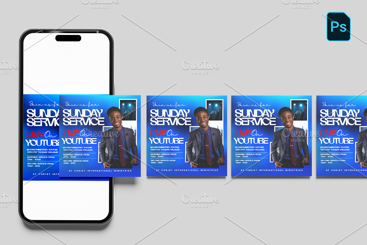 Sunday Service Flyer Template, a Social Media Template by Transly Graphics (Photo 3 of 3)