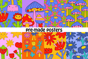 Psychedelic 80s pop art flowers, an Illustration by okchizh (Thumbnail 6 of 9)