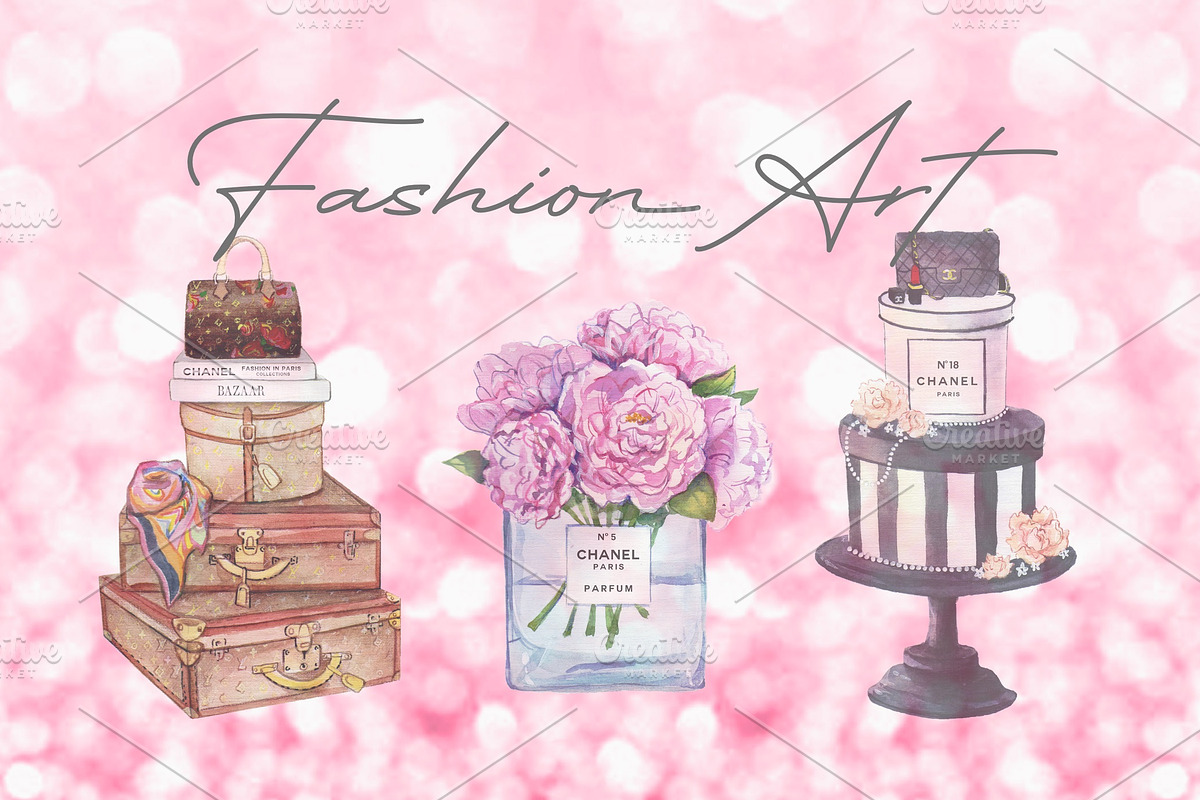 Watercolor Fashion Art Designs, an Illustration by Whimseez (Photo 2 of 3)