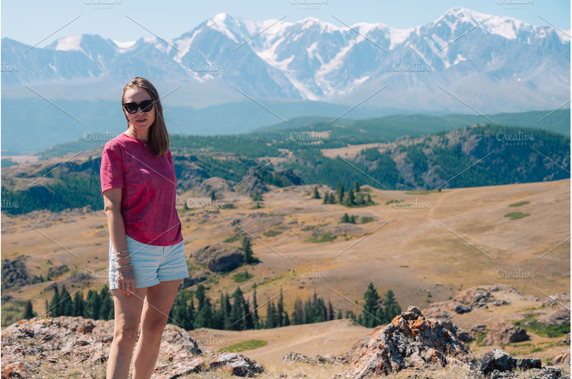 Woman Admiring Mountain Landscape at, a Person Photo by Jan Jack Russo Media