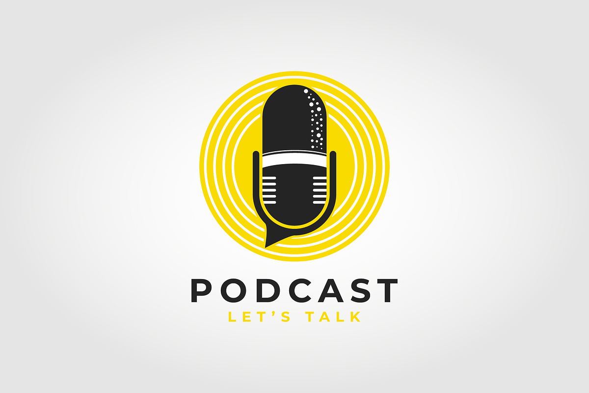 Podcast logo. The microphone icon., a Branding & Logo Template by PrastHF