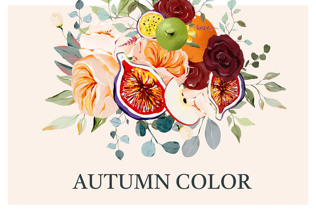 Autumn Floral Clipart Set, a Decorative Illustration by anastasiia.art (Photo 1 of 8)