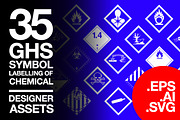35 Symbol Chemicals Warning GHS, a Solid Icon by PremiumGoods (Thumbnail 1 of 2)