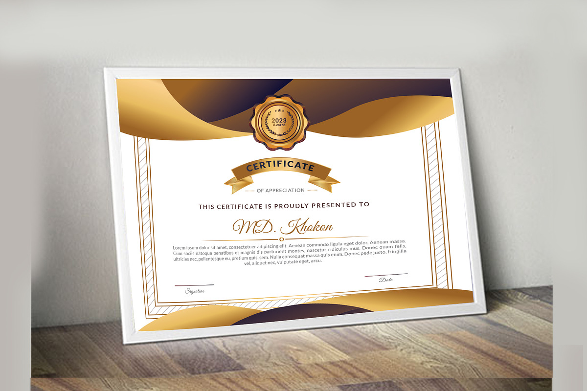 Creative Certificate Design Template, a Stationery Template by MRI STUDIO